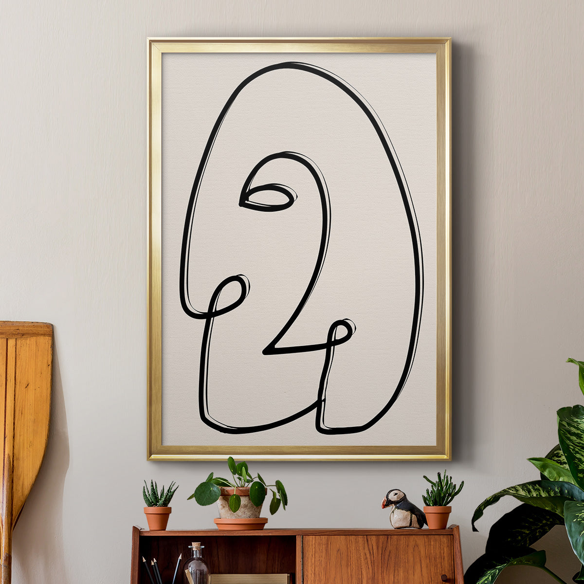 Face It II - Modern Framed Canvas Print