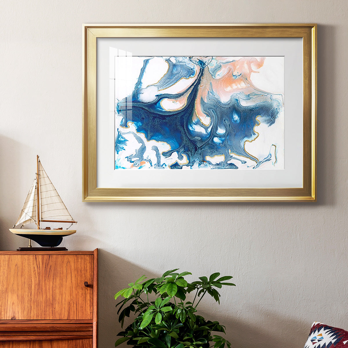 Dancing Blue I Premium Framed Print - Ready to Hang