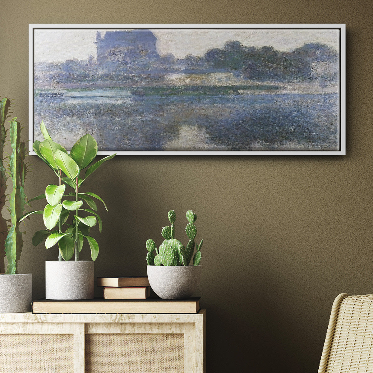 The Church of Vernon in the Mist, 1893 - Floater Framed Canvas Print