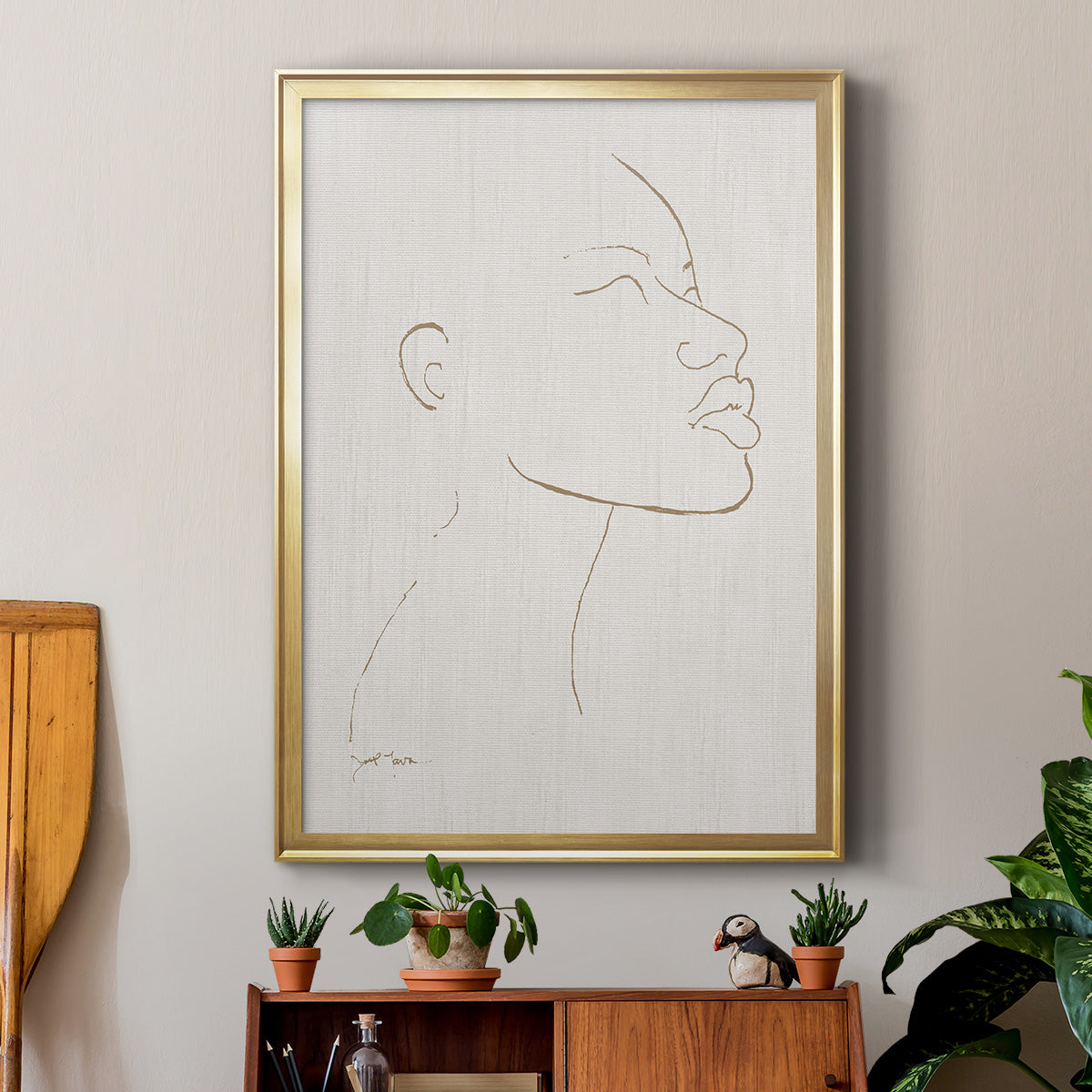 Portrait Sketch I - Modern Framed Canvas Print