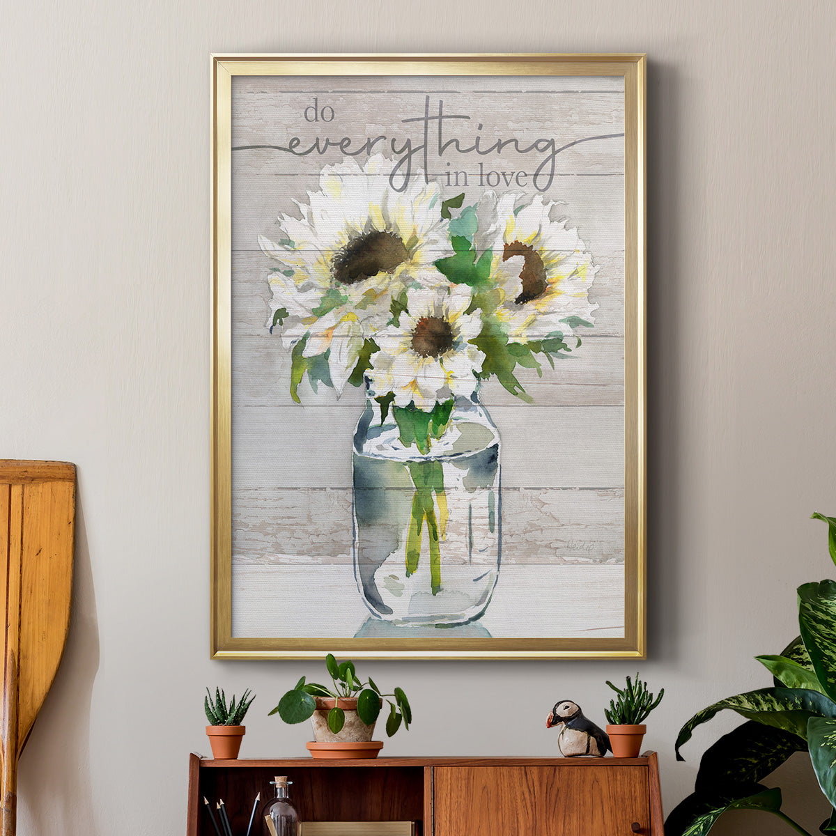 Do Everything In Love - Modern Framed Canvas Print