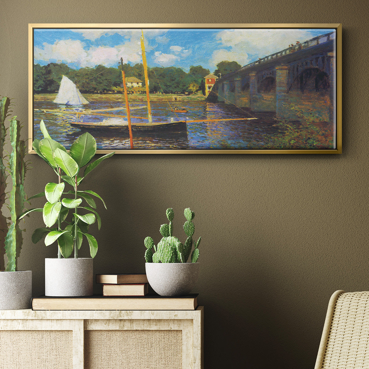 The Road Bridge, Argenteuil - Floater Framed Canvas Print