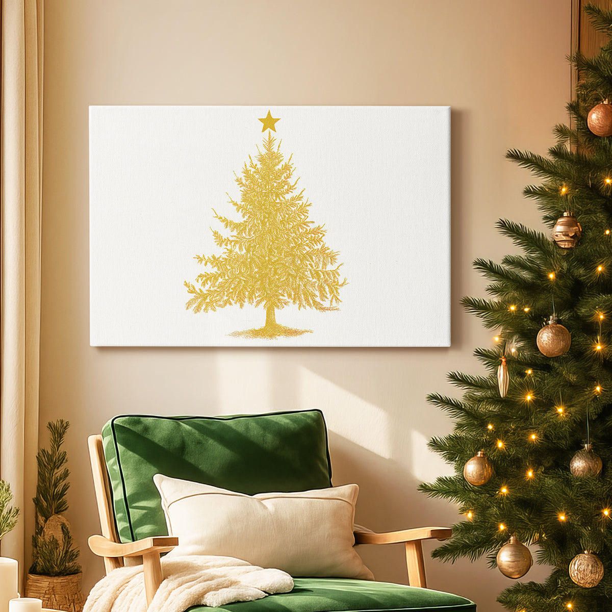 Gilded Mistletoe at Dusk - Canvas Art Print