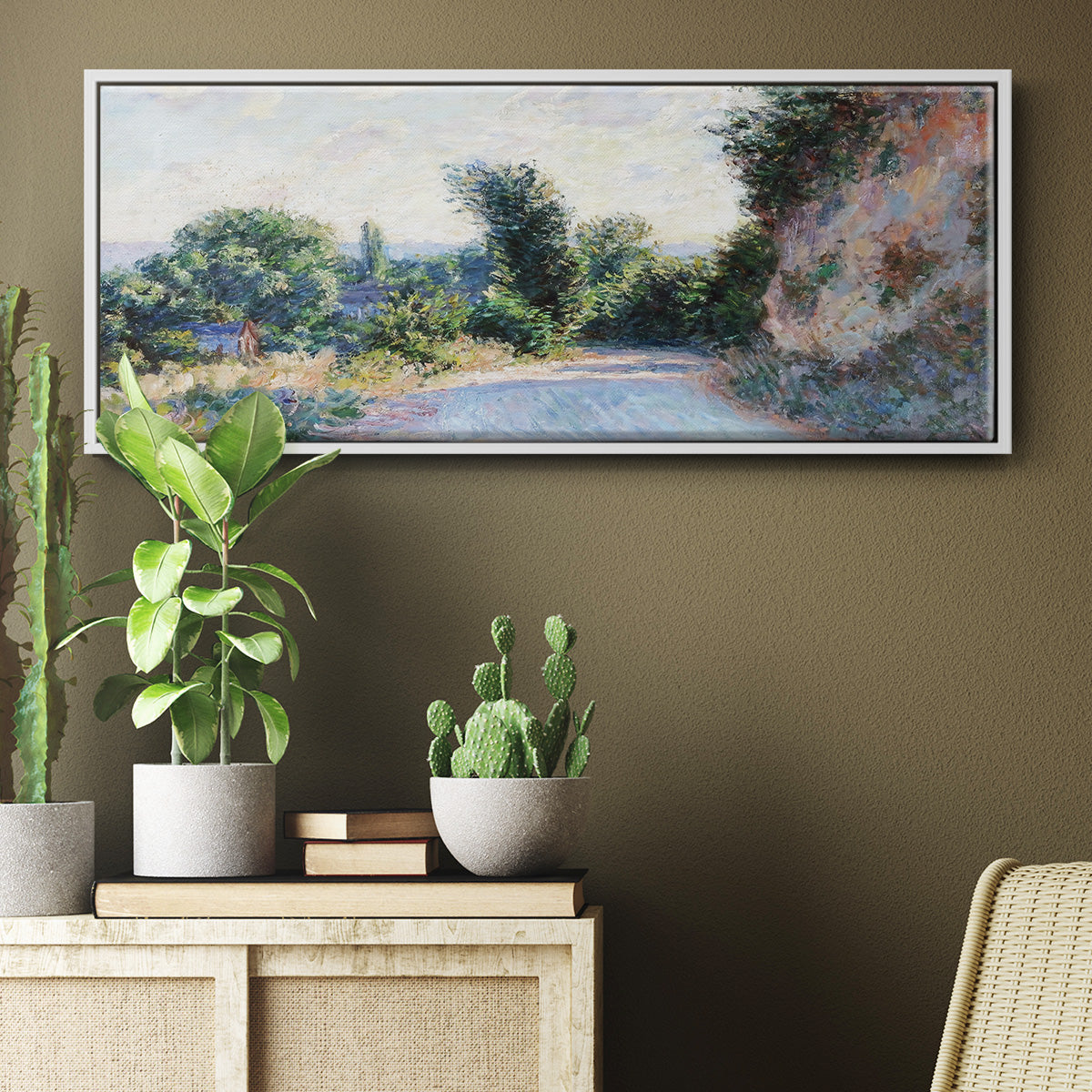 Road Near Giverny, 1885 - Floater Framed Canvas Print