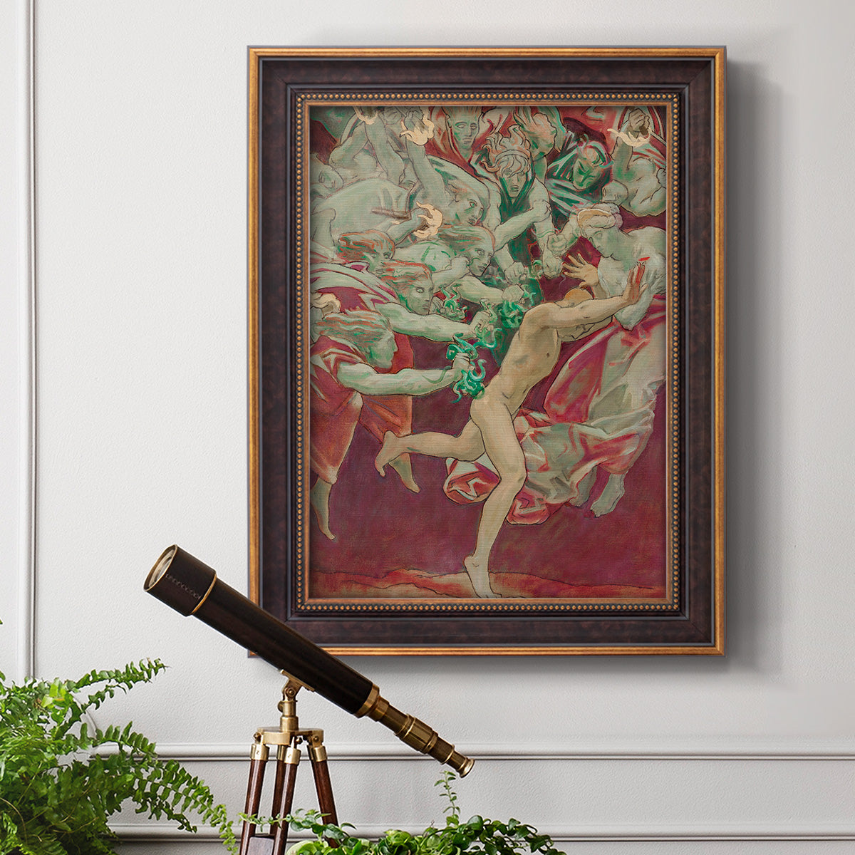 Orestes and the Furies - Ornate Framed Canvas Print