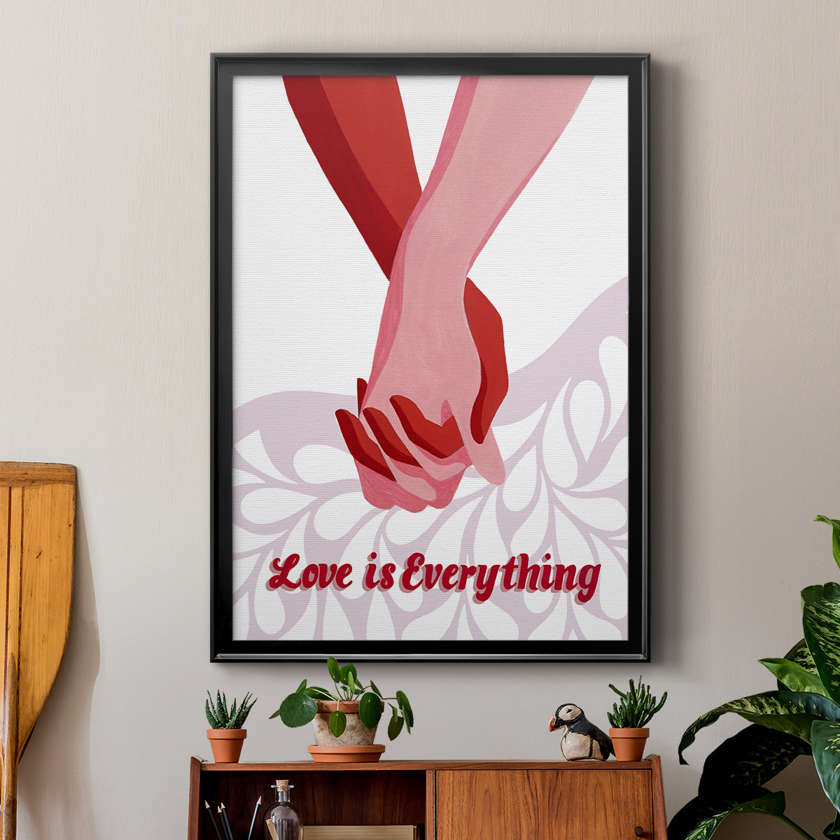 Groovy Love I - Modern Framed Canvas Print