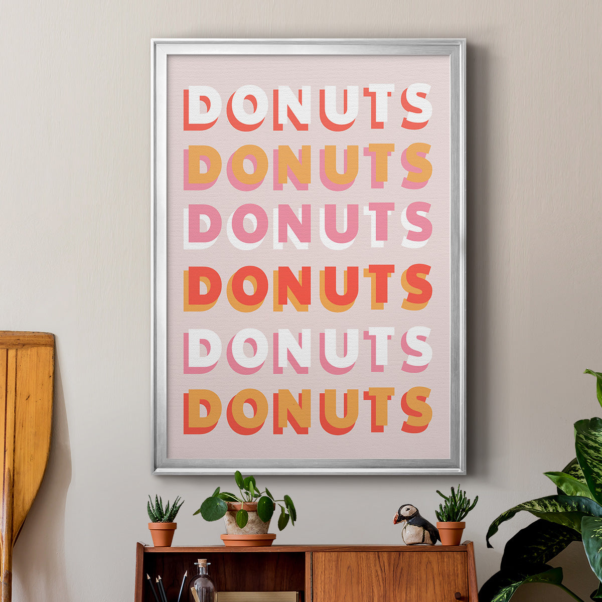 Donuts - Modern Framed Canvas Print