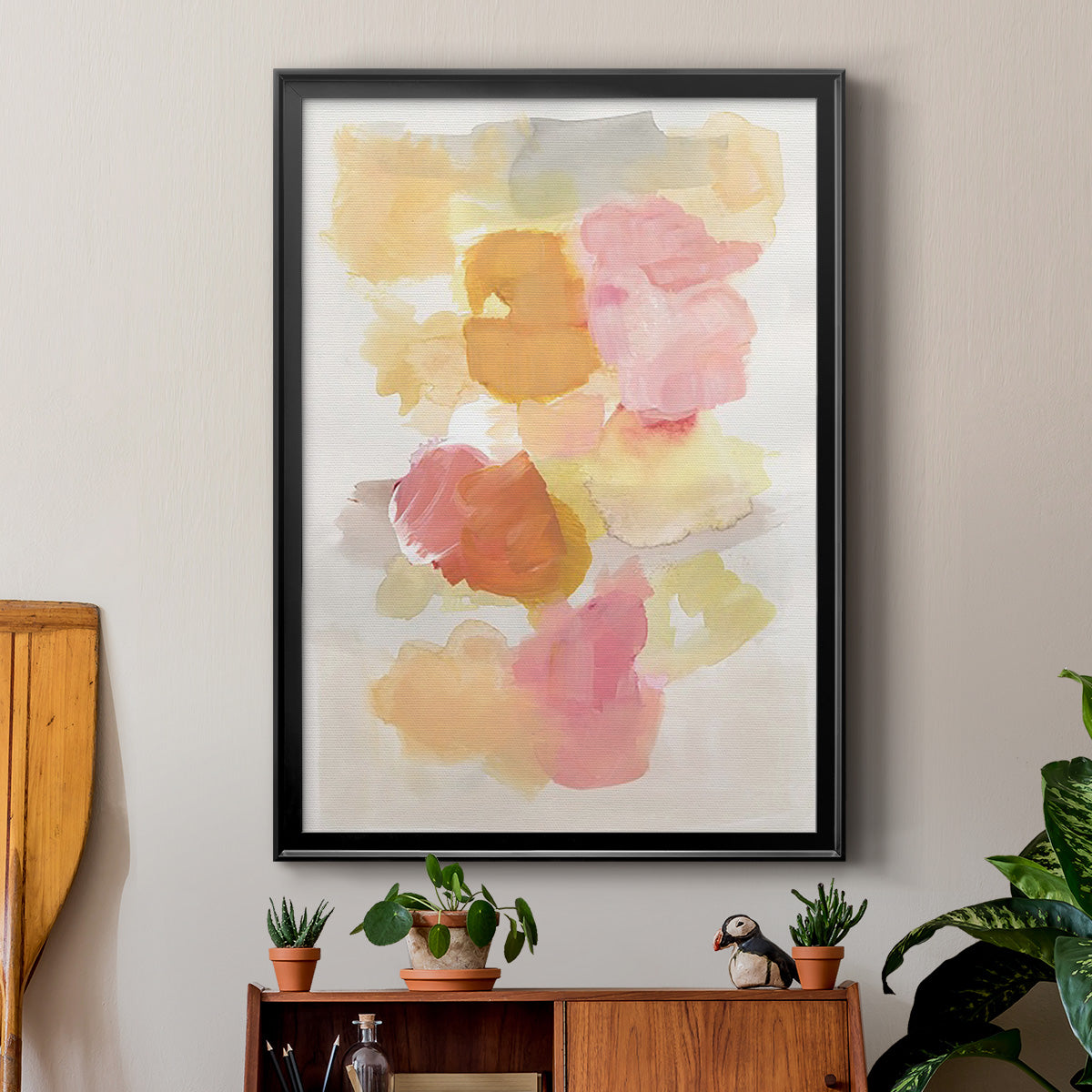 Warm Petals II - Modern Framed Canvas Print
