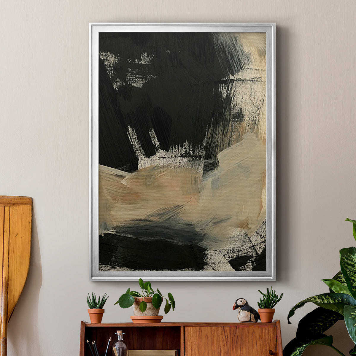 Baked Paintstrokes VI - Modern Framed Canvas Print