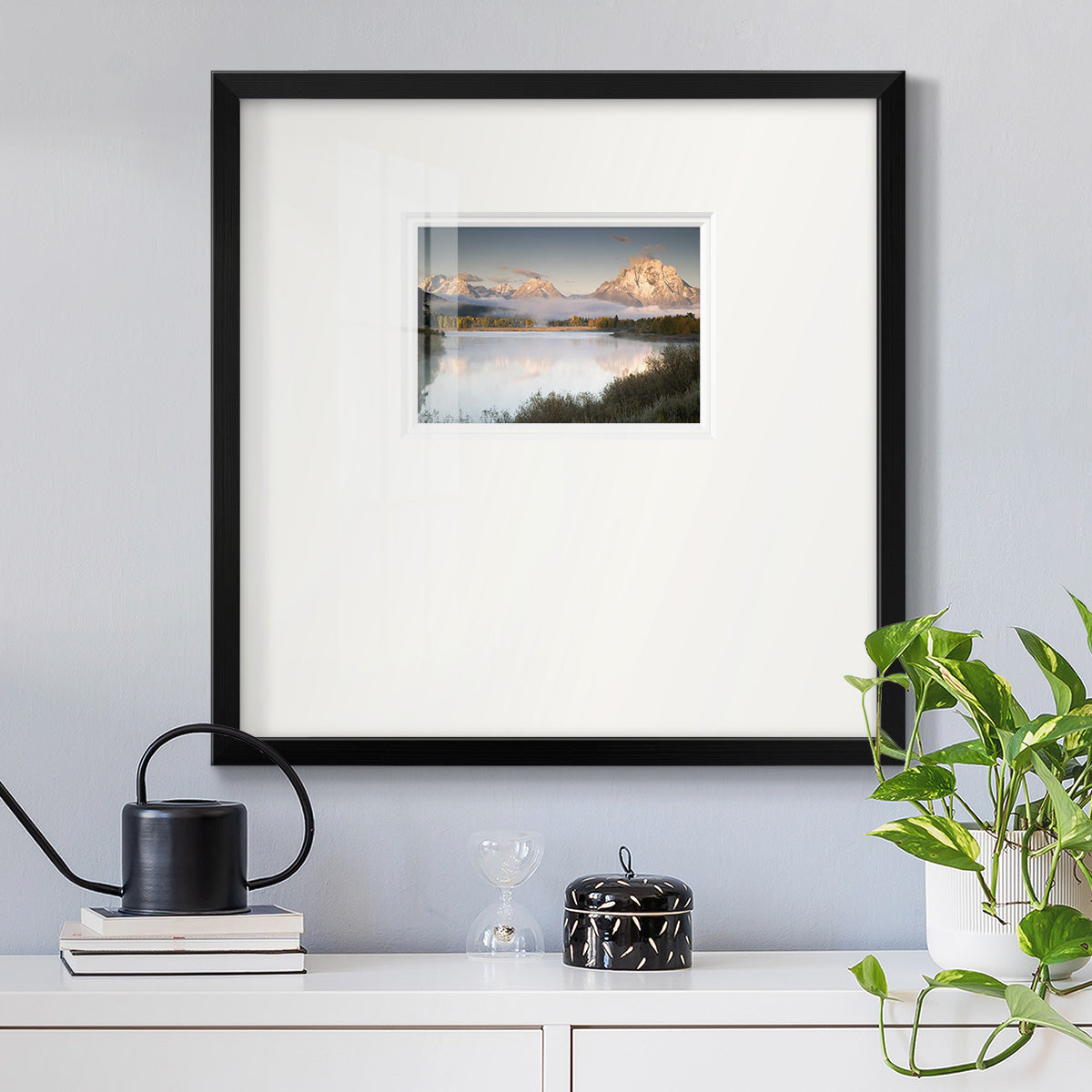 Snake River Fog Premium Framed Print Double Matboard