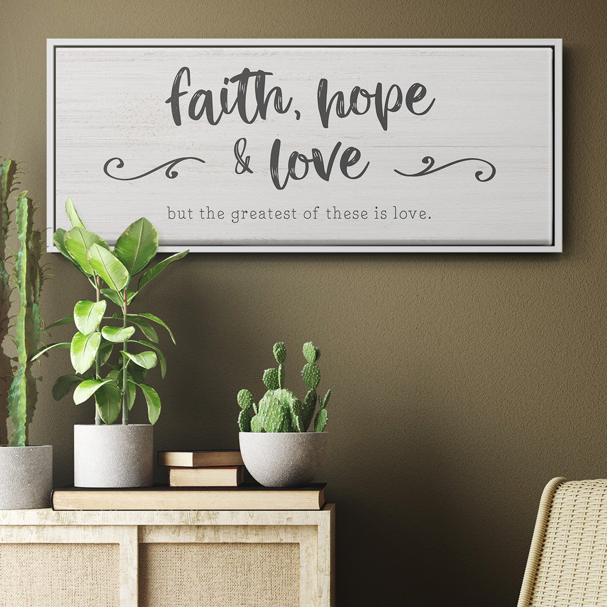 Greatest is Love - Floater Framed Canvas Print