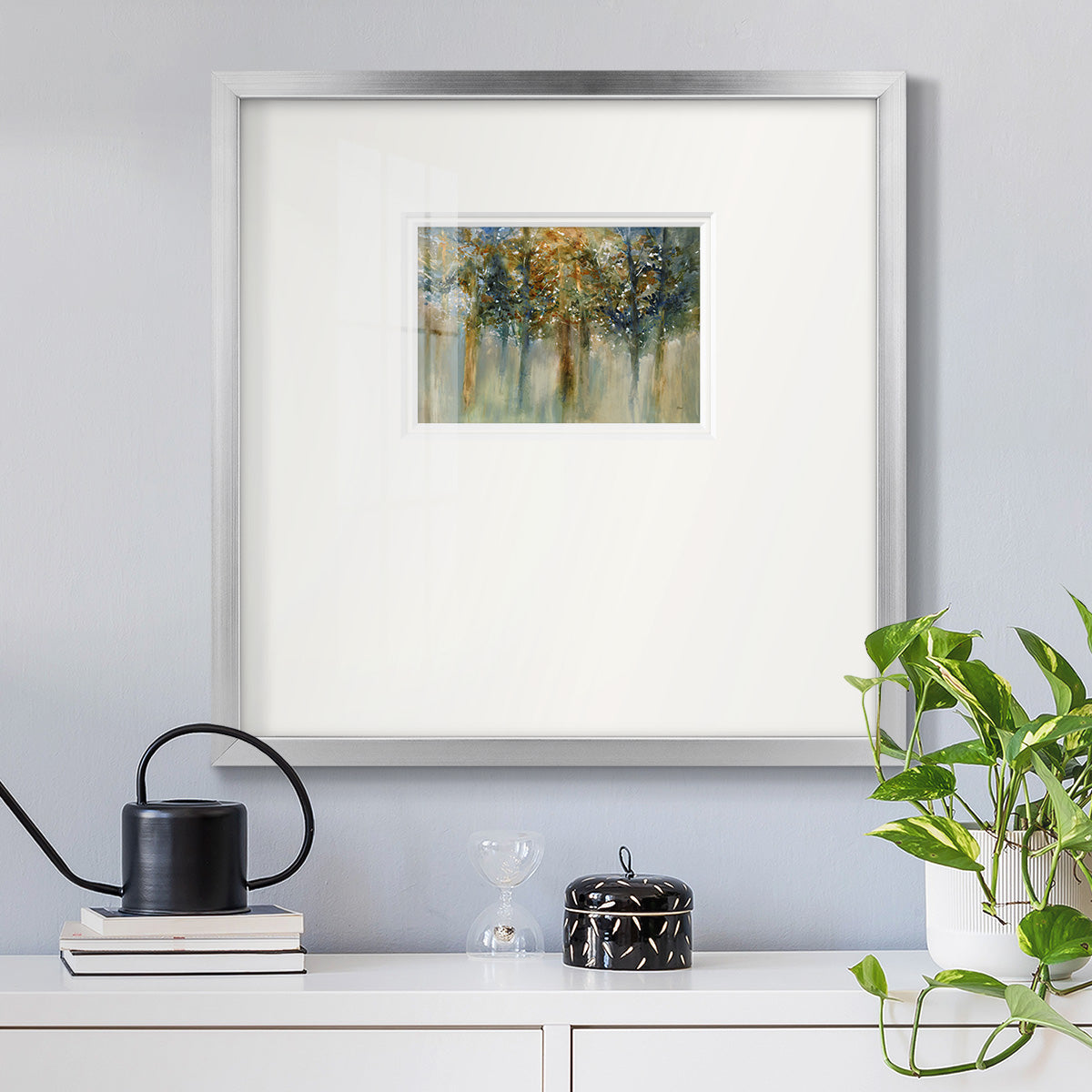 Rustic Leaves II- Premium Framed Print Double Matboard