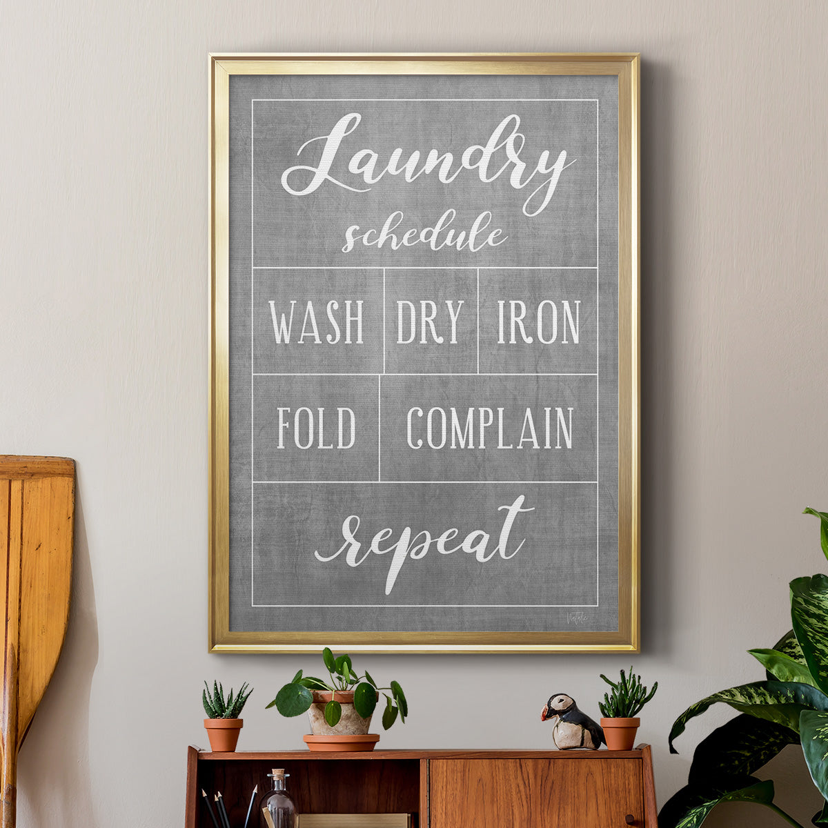 Laundry Schedule - Modern Framed Canvas Print