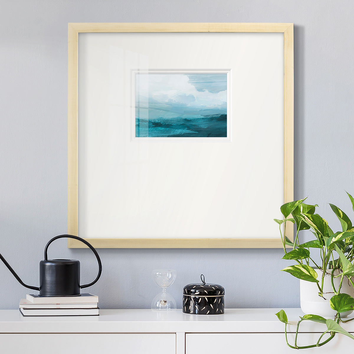 Azure Rising IV Premium Framed Print Double Matboard