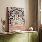 Canvas art print of a stylized bust with decorative detail and expressive tones styled in a home decor setting.