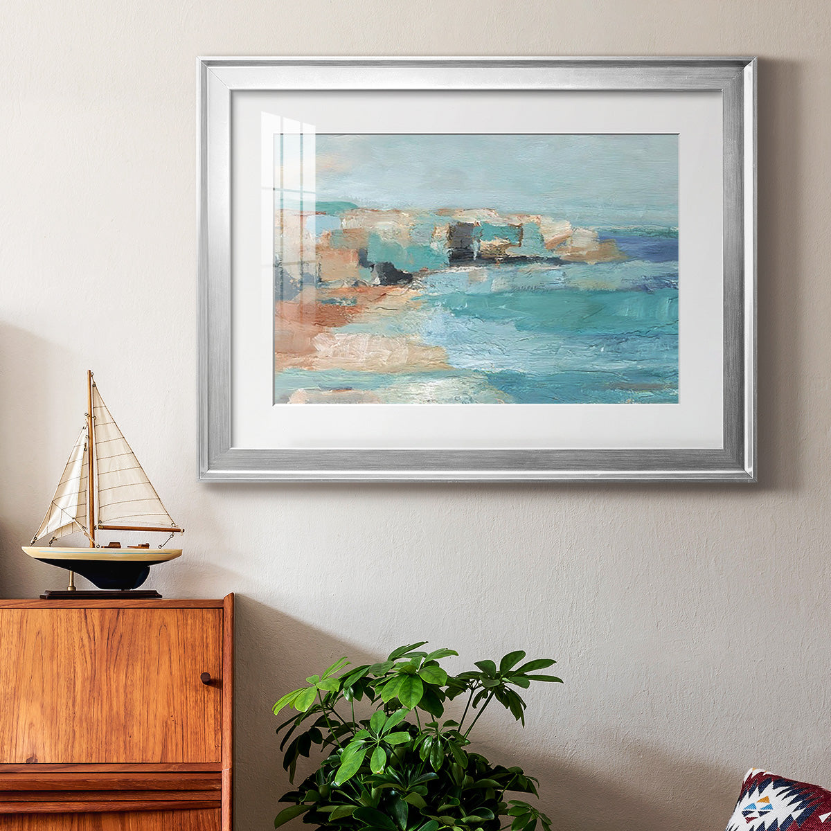 Turquoise Cliff Wall I Premium Framed Print - Ready to Hang