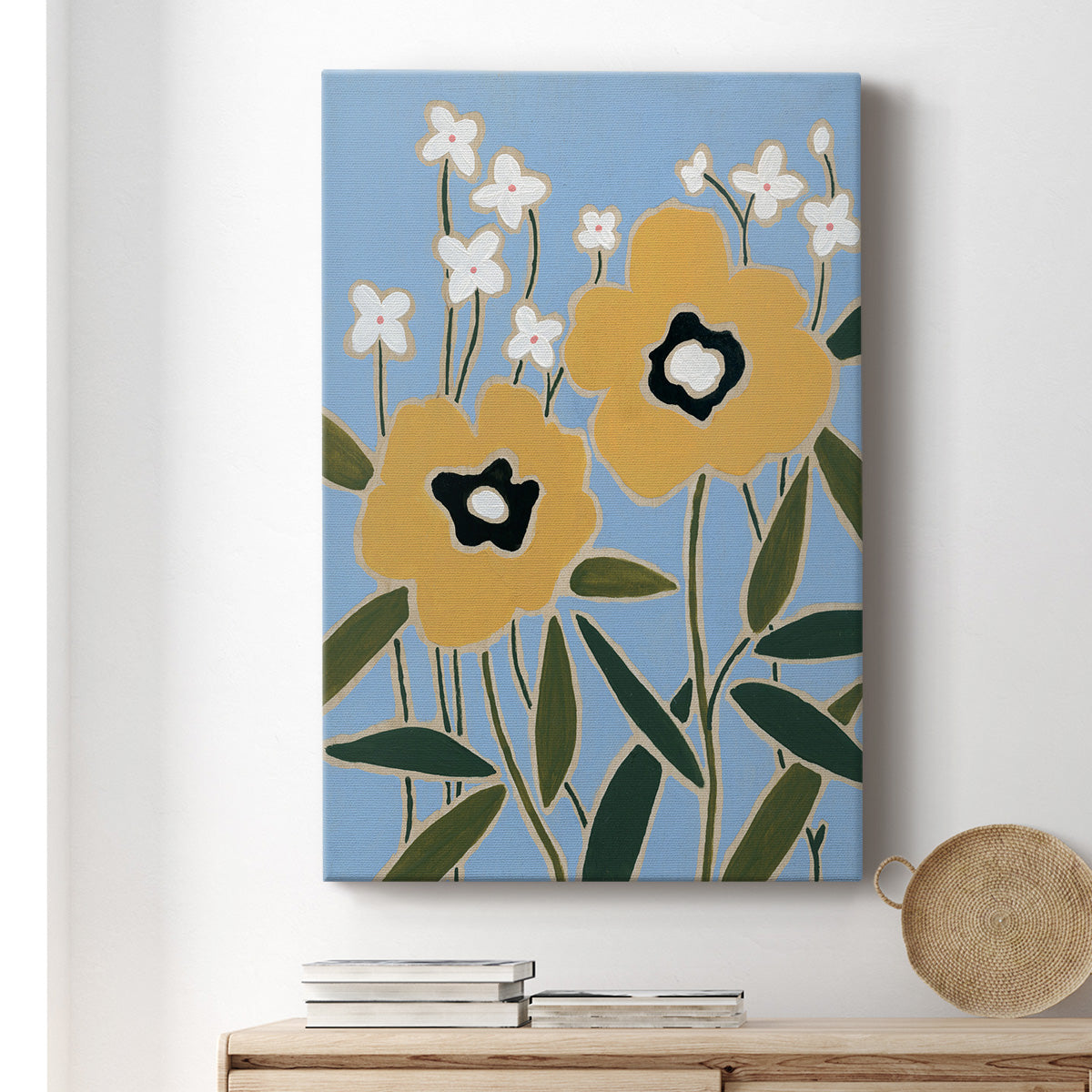 Woodblock Floral II Premium Gallery Wrapped Canvas - Ready to Hang