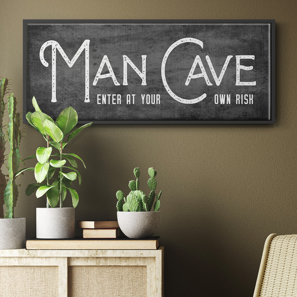 Man Cave - Floater Framed Canvas Print