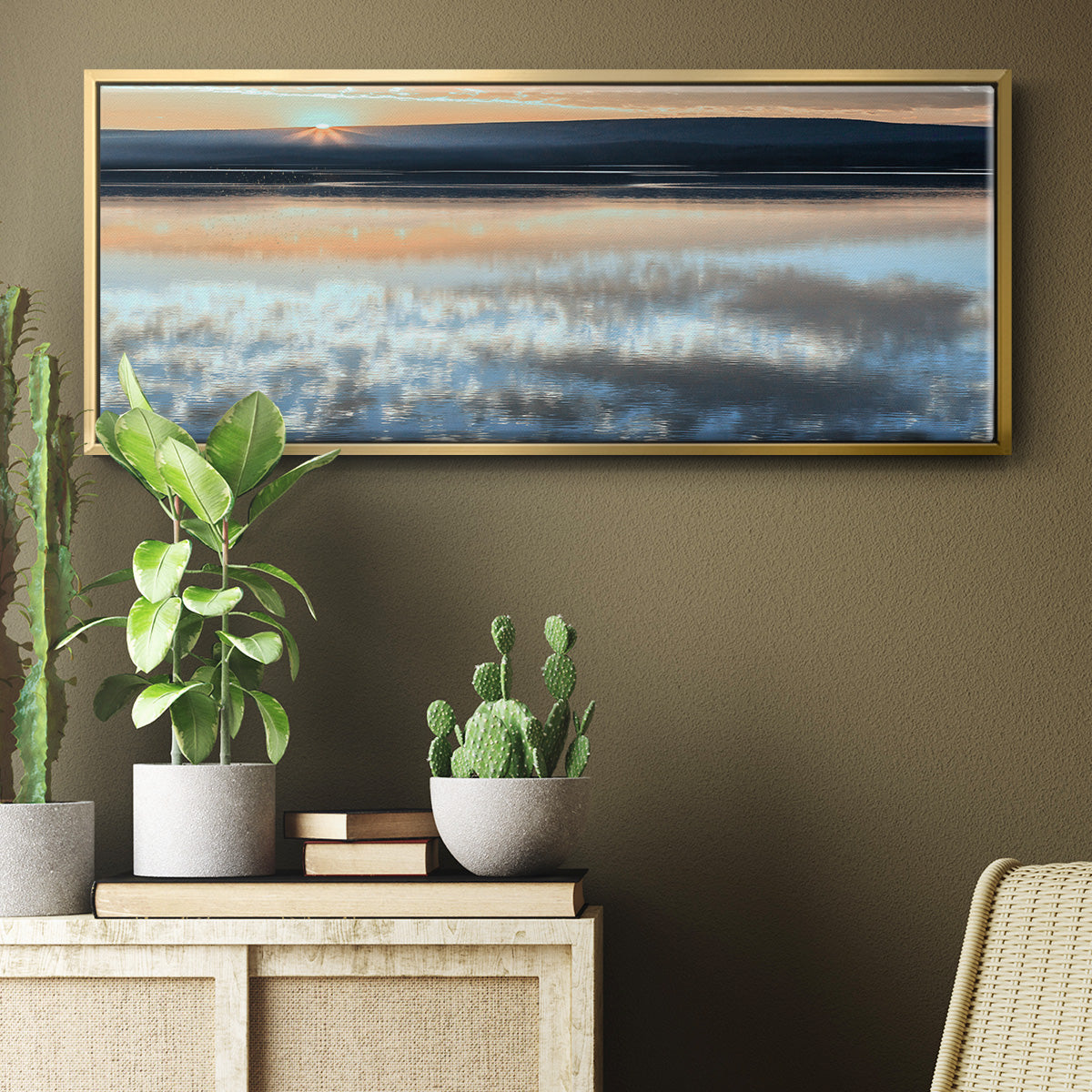 Serene Sunrise - Floater Framed Canvas Print