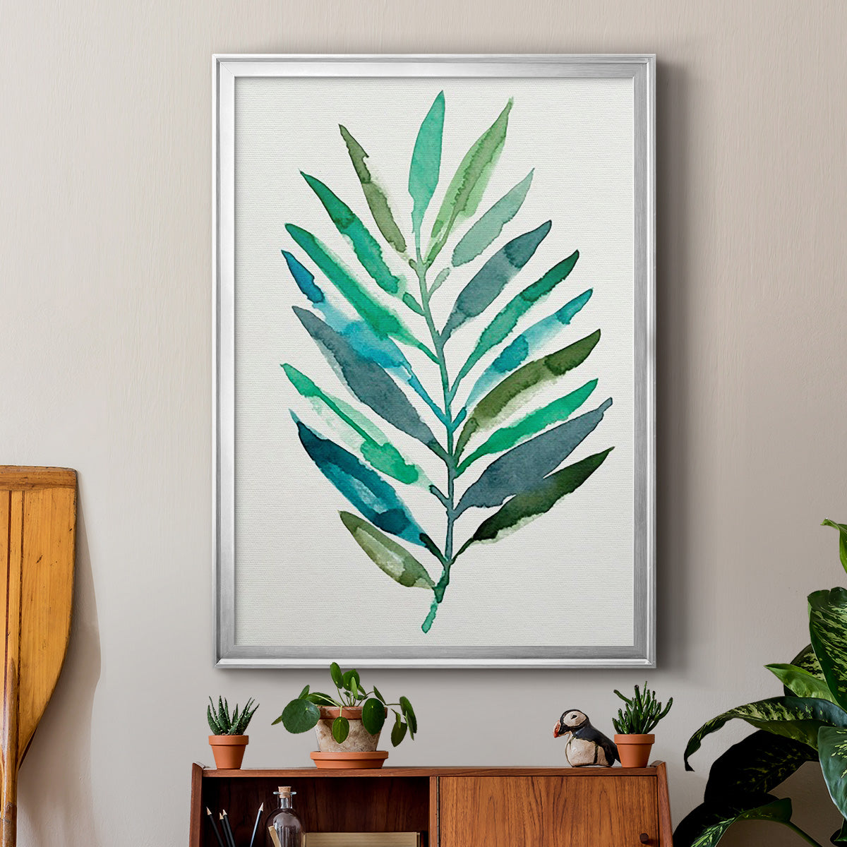 Palm Frond Flow IV - Modern Framed Canvas Print