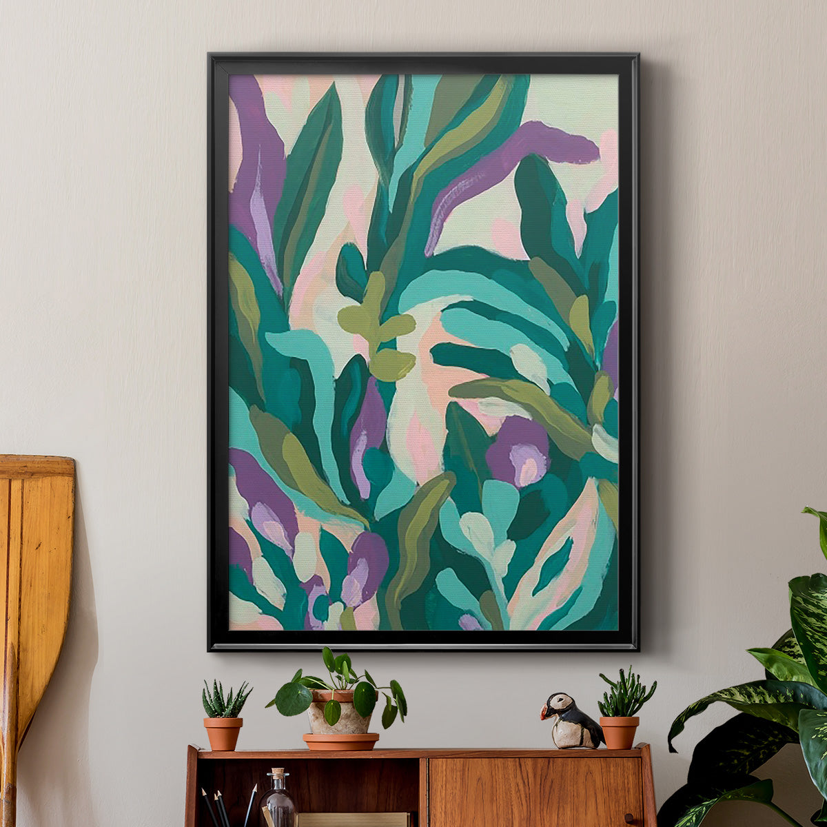 Jungle Wave II - Modern Framed Canvas Print