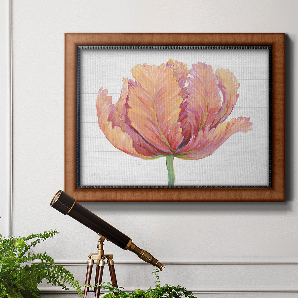 Single Pink Bloom I Premium Framed Canvas- Ready to Hang