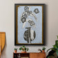 Graphic Flowers in Vase IV - Modern Framed Canvas Print