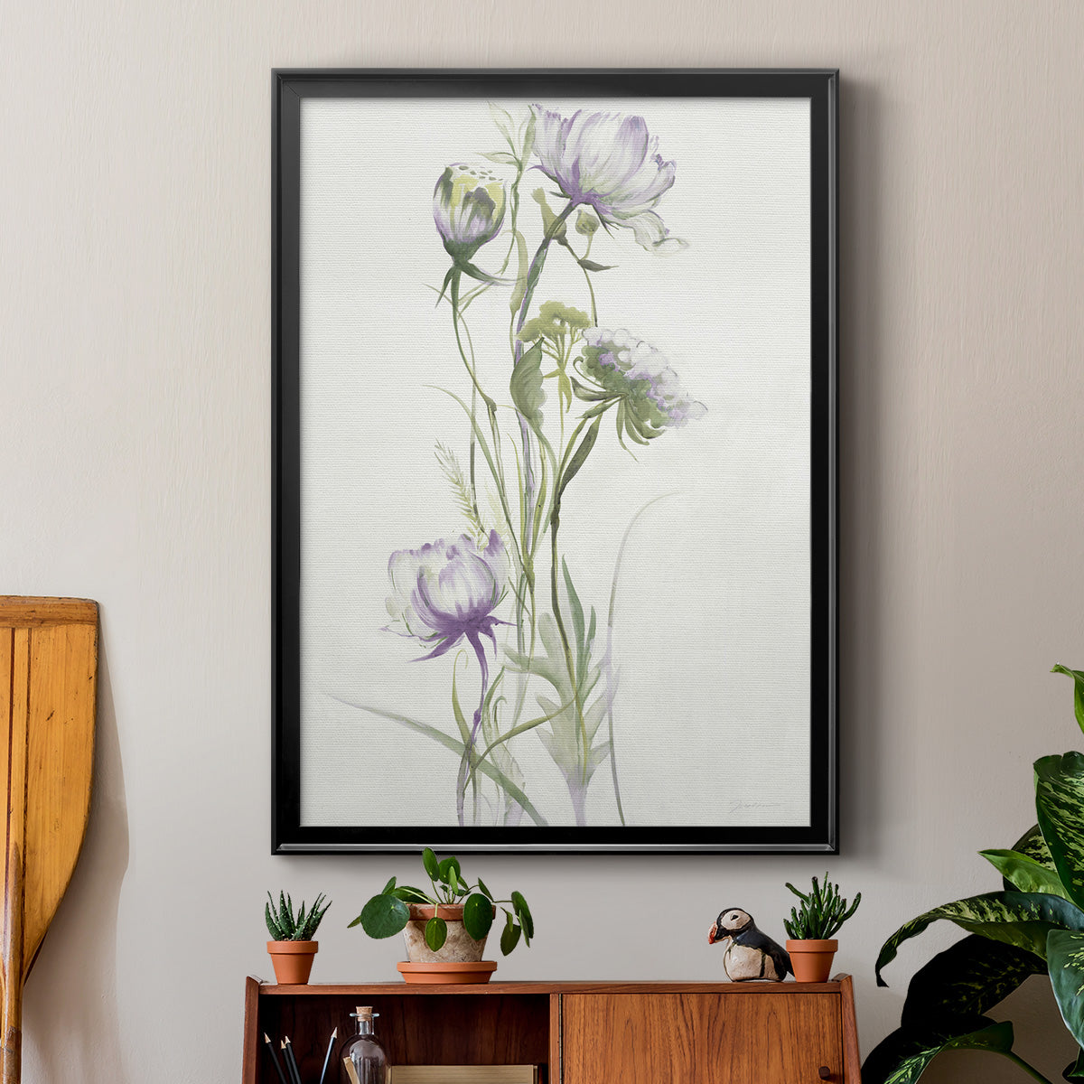 Late Summer Wildflowers I - Modern Framed Canvas Print