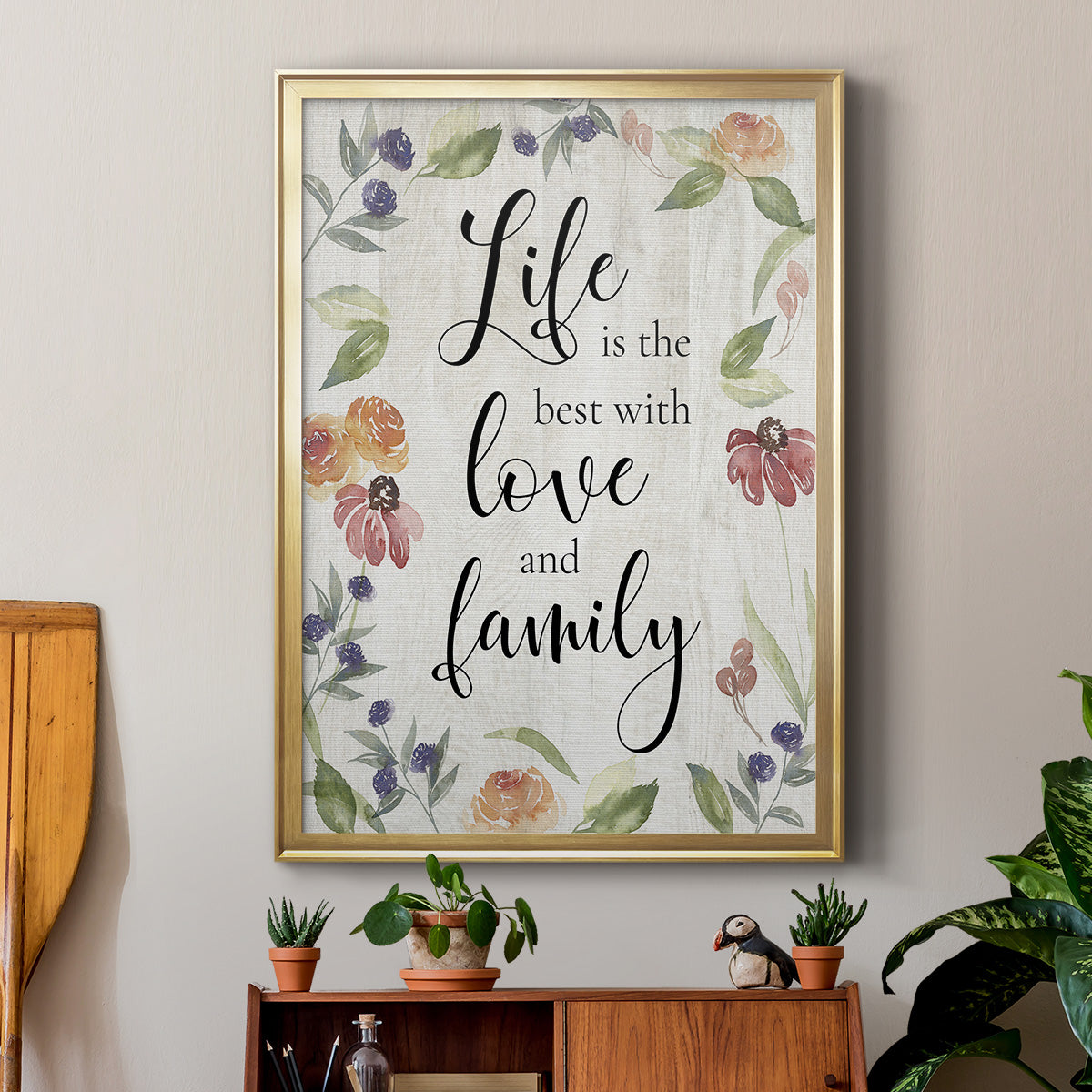 Life is the Best - Modern Framed Canvas Print