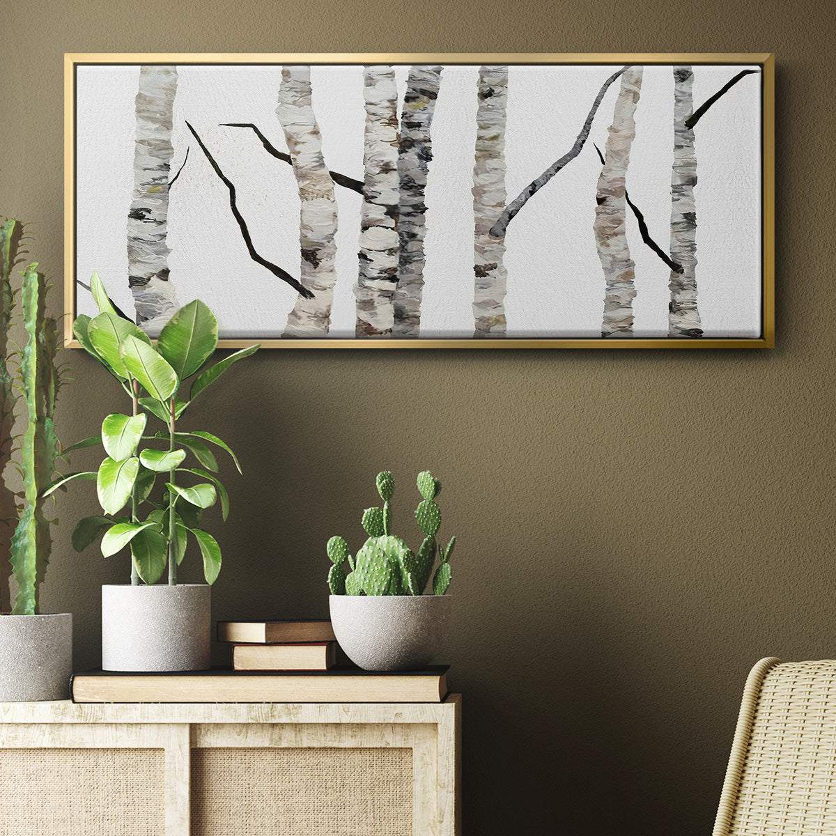 Birch Trees II - Floater Framed Canvas Print