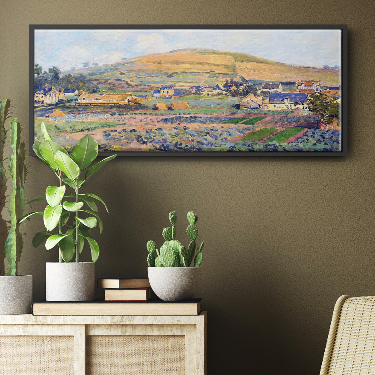 The Mount Riboudet in Rouen at Spring, 1872 - Floater Framed Canvas Print