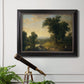 Traditional pastoral landscape painting by Asher Brown Durand in an ornate black frame with gilded inner detail displayed in a light-toned interior setting.