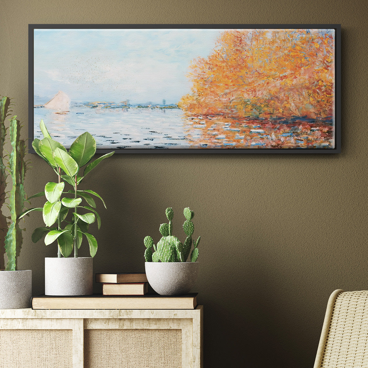 The Seine at Argentuil, 1874 - Floater Framed Canvas Print