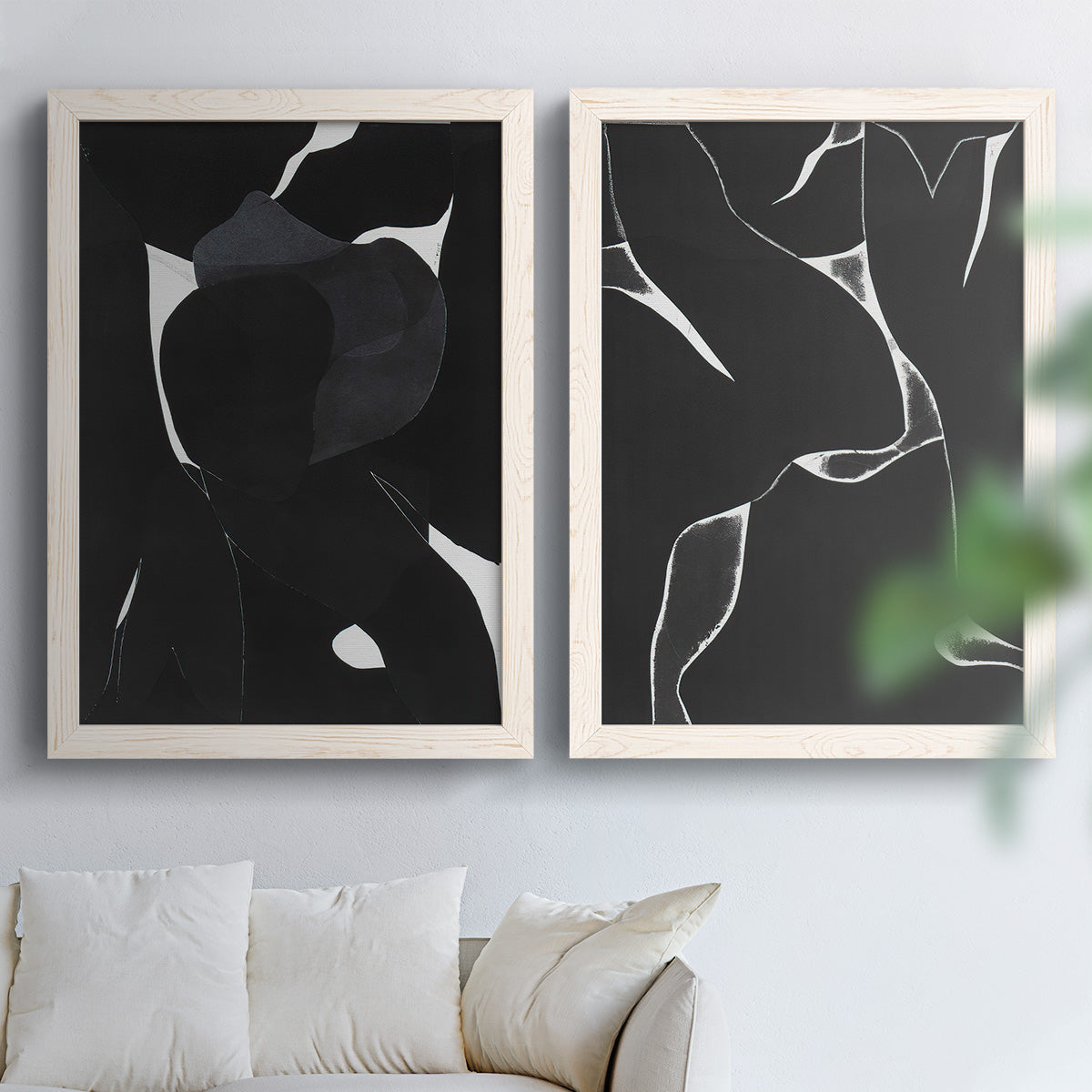 Night Bloom I - Premium Framed Canvas 2 Piece Set - Ready to Hang