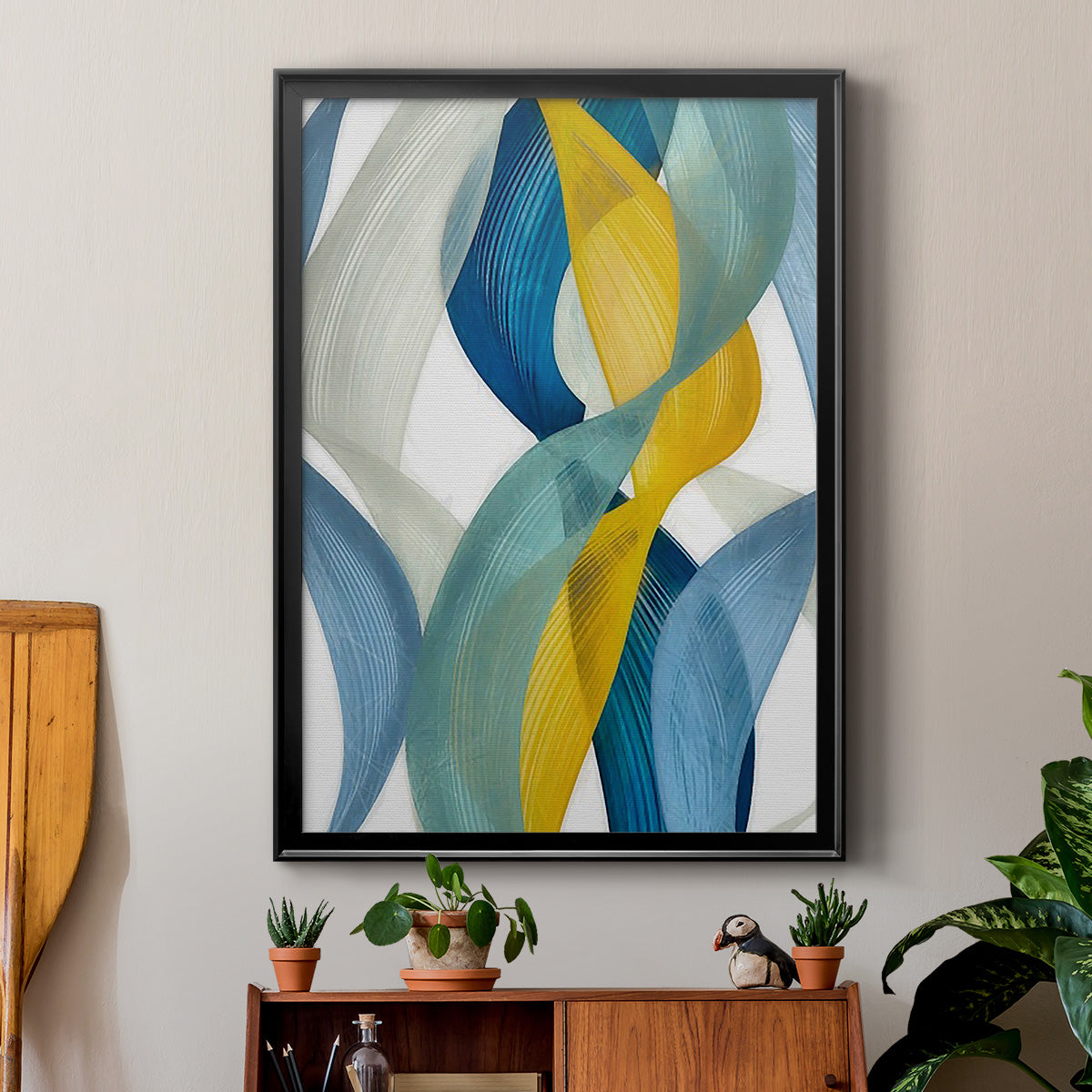 Horizontal Bands II - Modern Framed Canvas Print