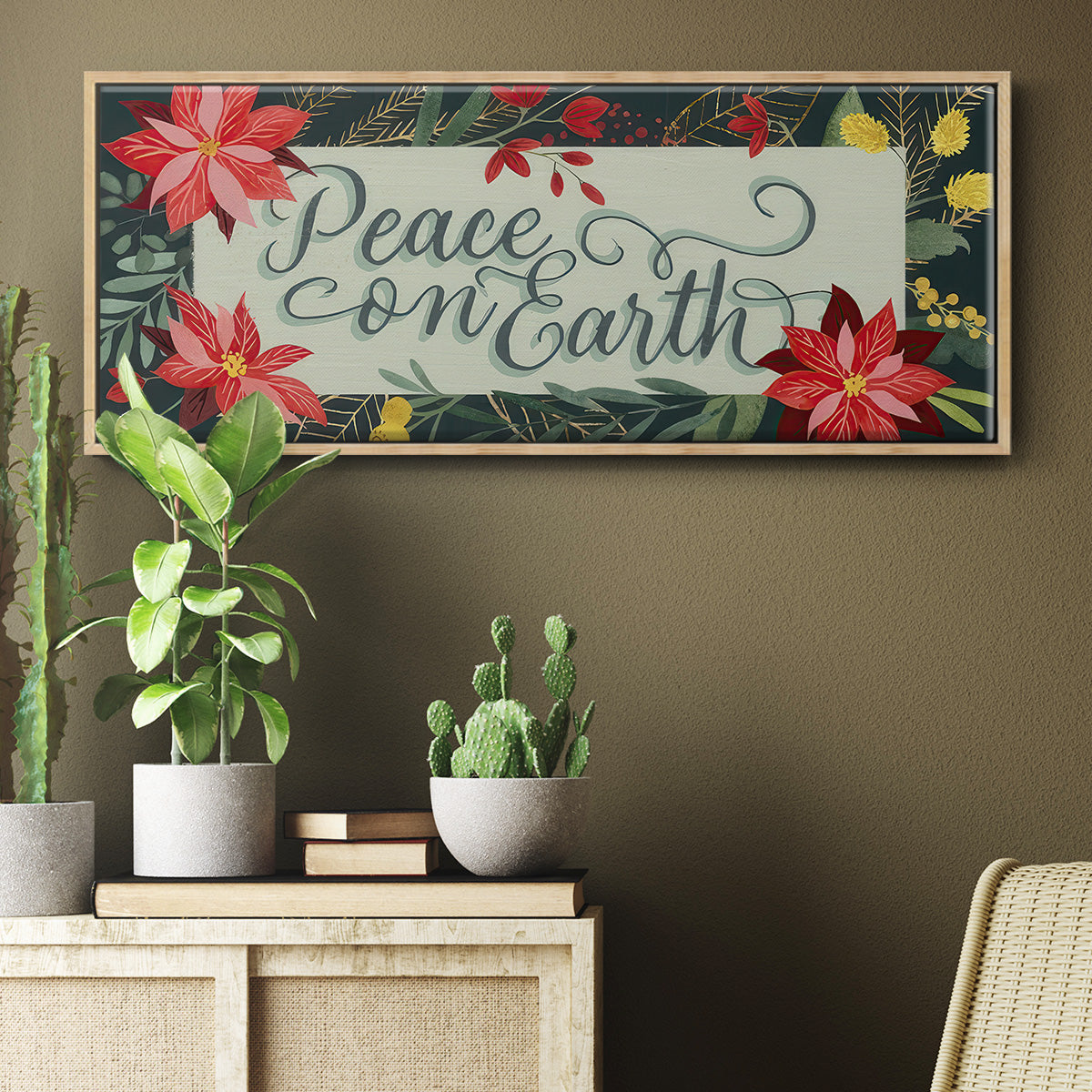 Bright Christmas Night Collection D - Floater Framed Canvas Print