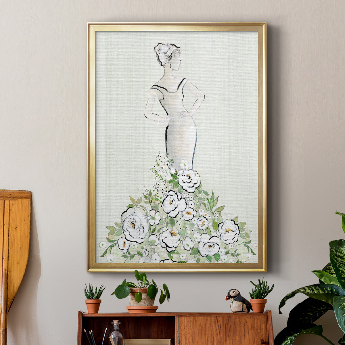 Fashion Floral Figurative - Modern Framed Canvas Print