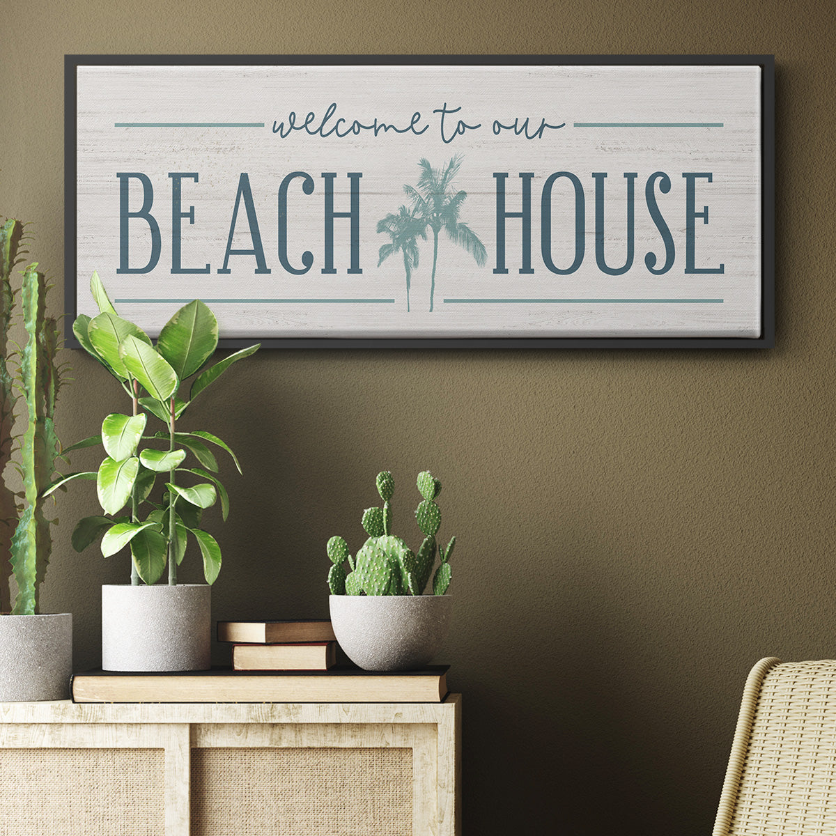 Our Beach House - Floater Framed Canvas Print