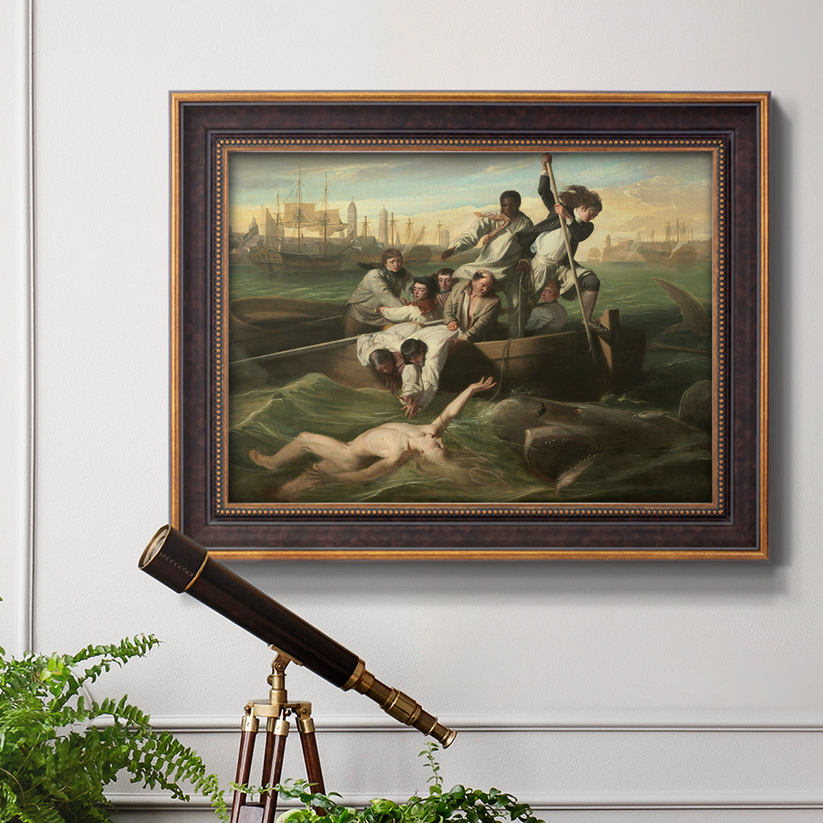 Watson and the Shark - Ornate Framed Canvas Print