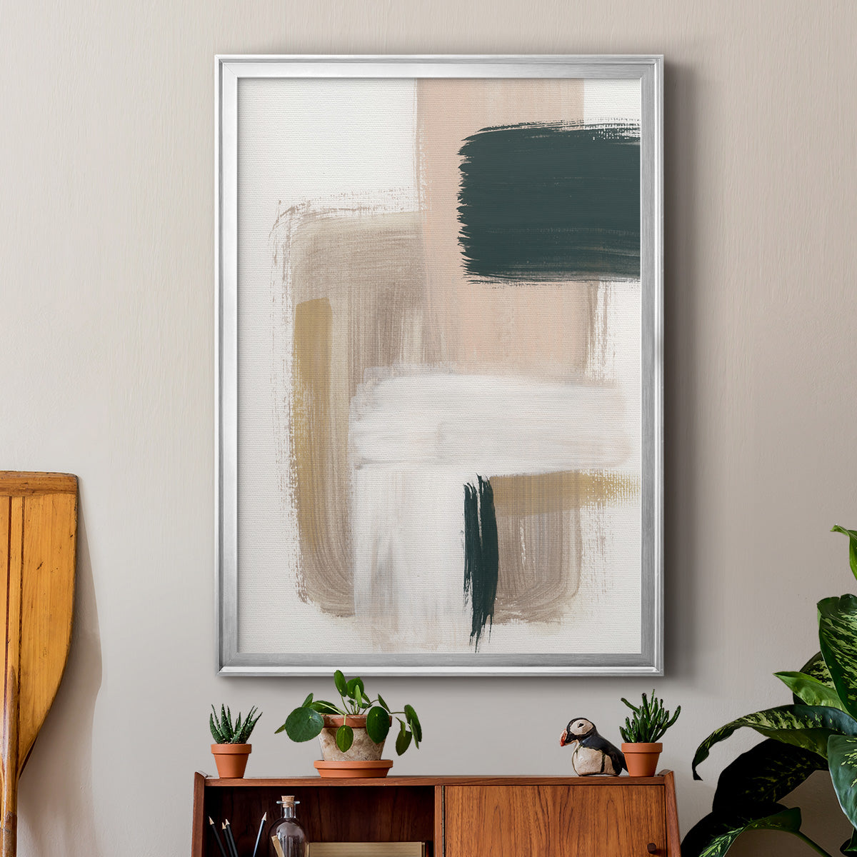 Marble Block Symmetry I - Modern Framed Canvas Print