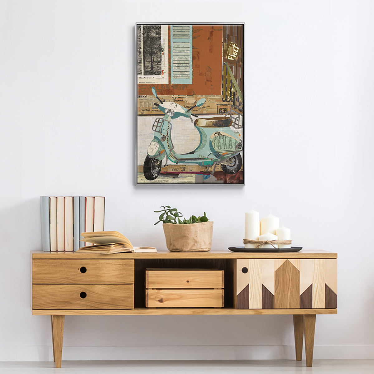 That Vespa -  Framed Canvas Print