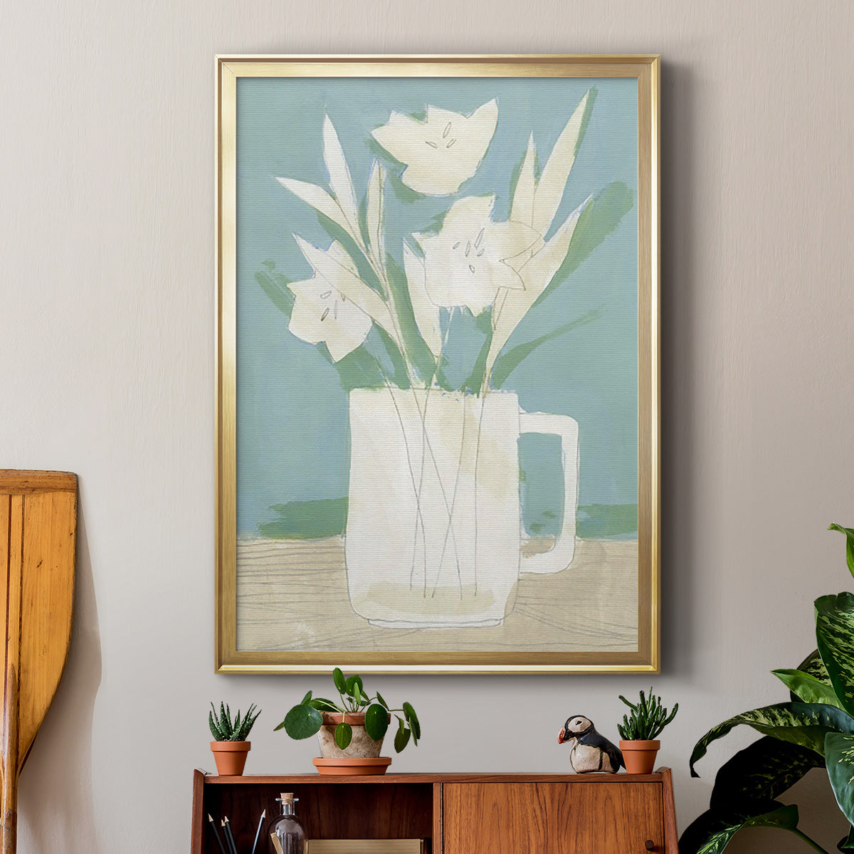 Muted Spring Arrangement III - Modern Framed Canvas Print