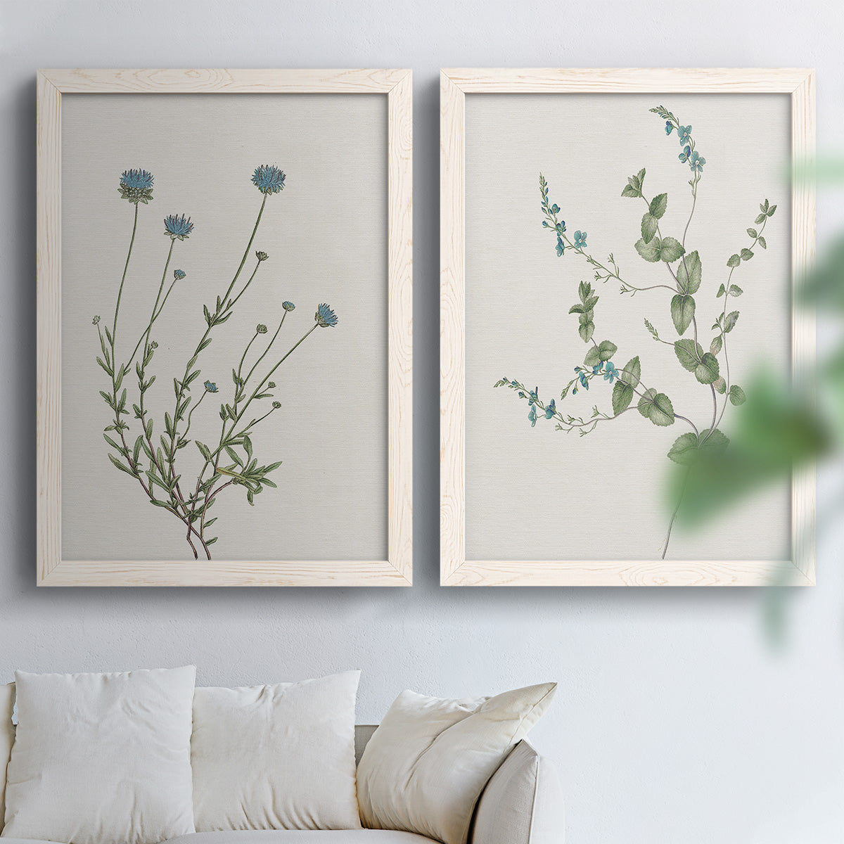 Blue Wispy I - Premium Framed Canvas 2 Piece Set - Ready to Hang