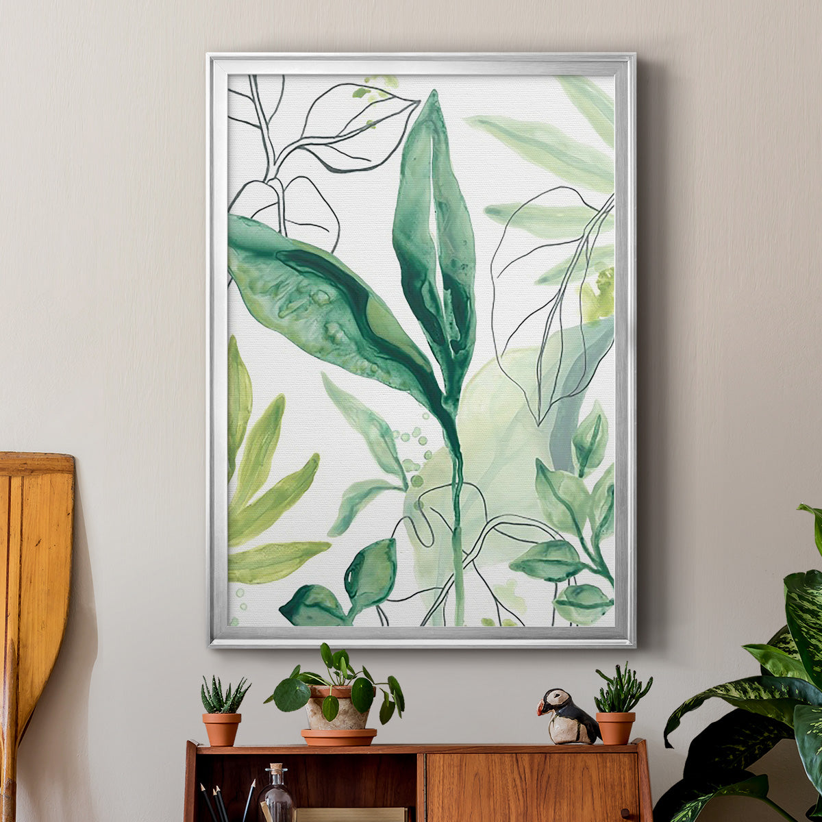 Tropical Palm Chorus IV - Modern Framed Canvas Print