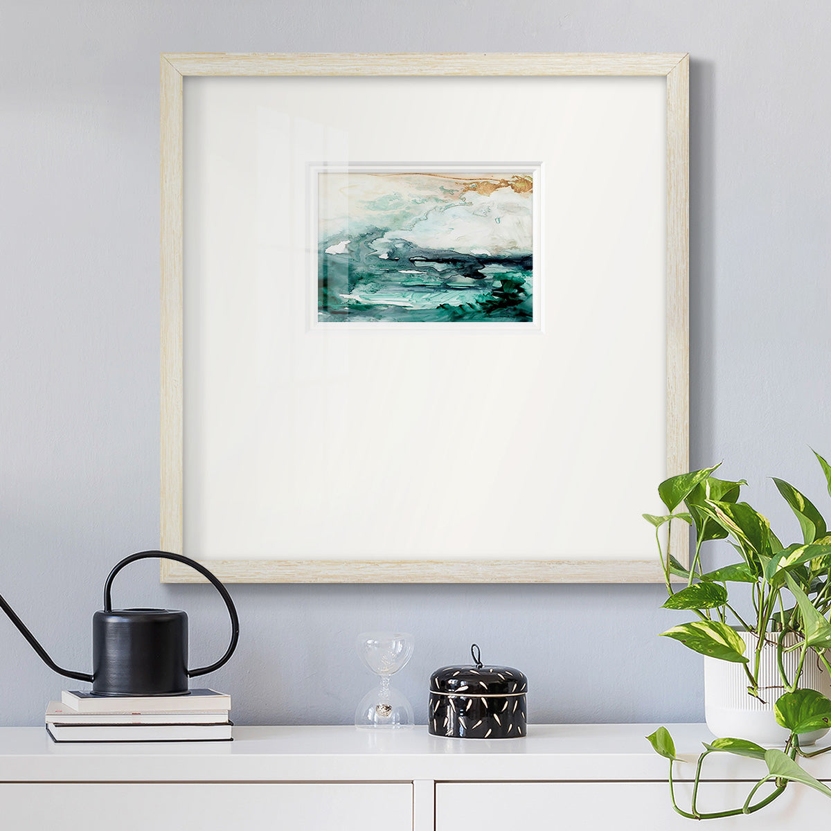 Sea Foam Flow I Premium Framed Print Double Matboard