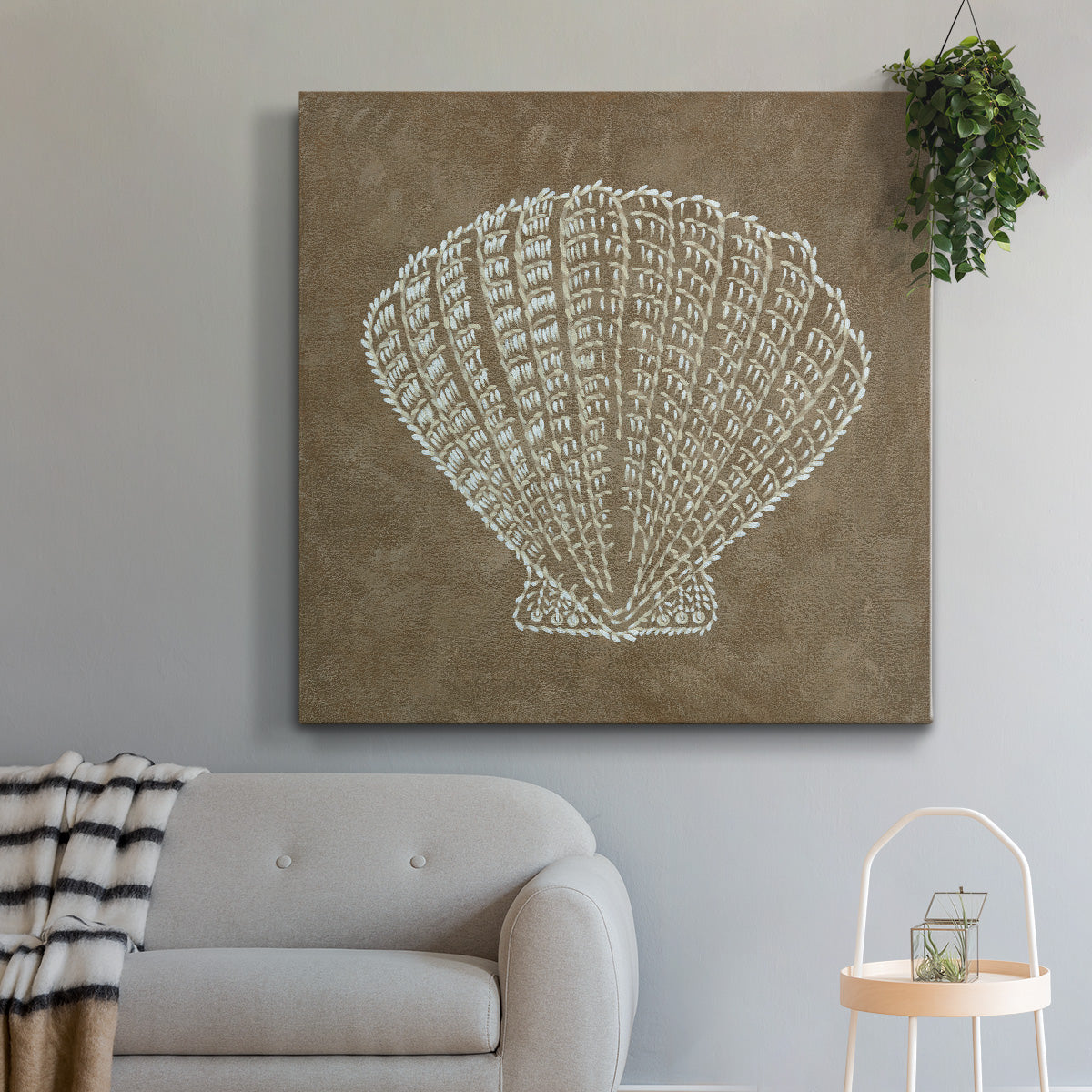 Embroidered Shells III - Canvas Art Print