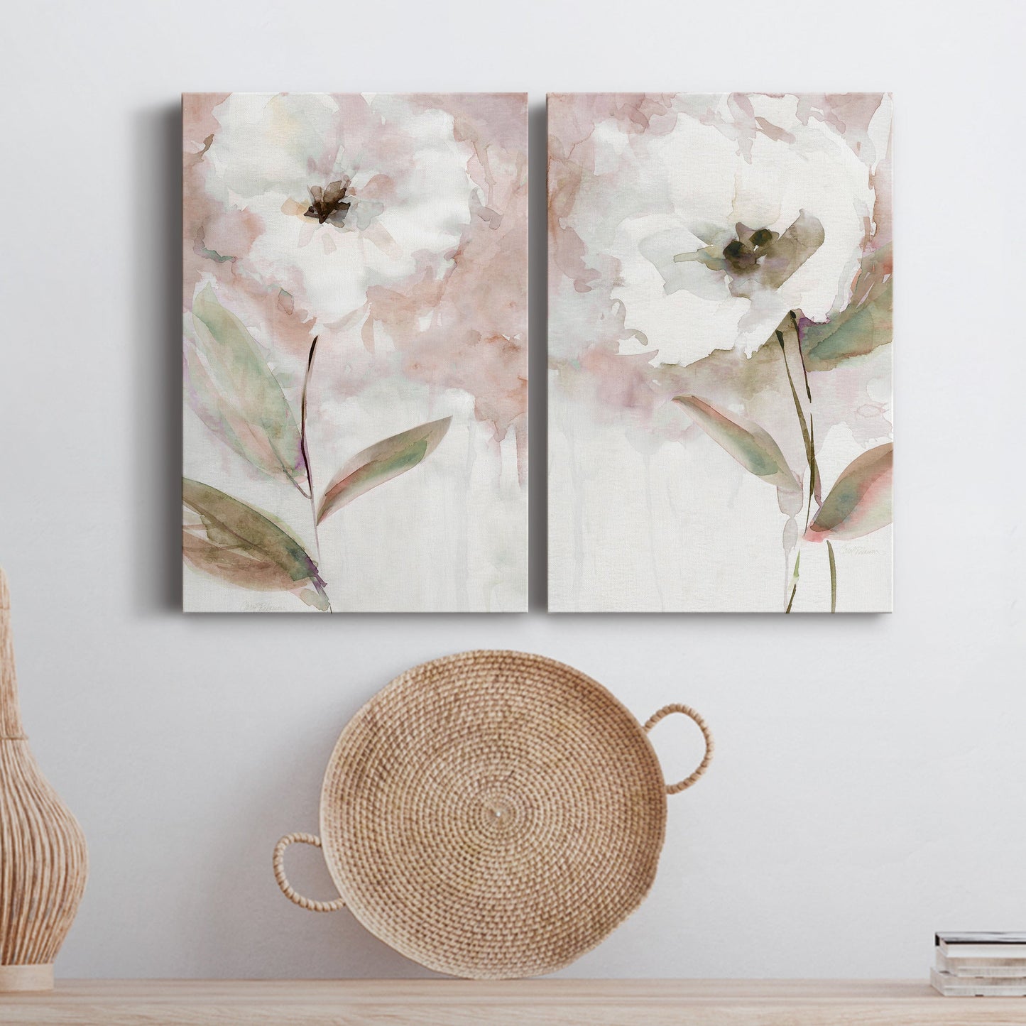 Summer Bloom I Premium Gallery Wrapped Canvas - Ready to Hang - Set of 2 - 8 x 12 Each