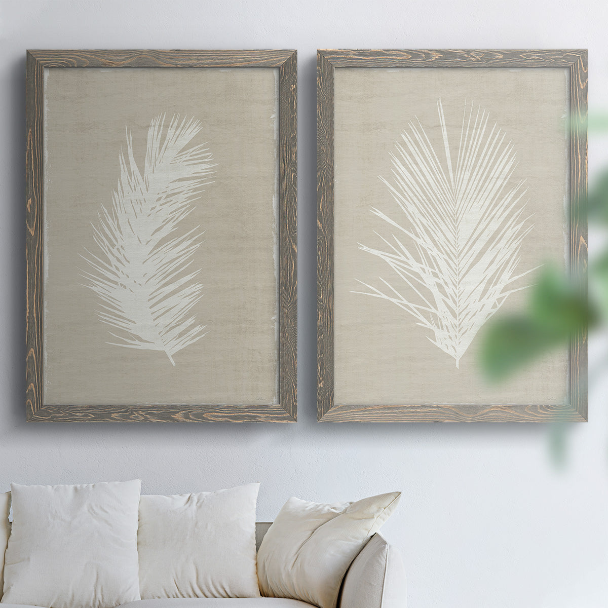 Palm Oasis I   - Premium Framed Canvas 2 Piece Set - Ready to Hang