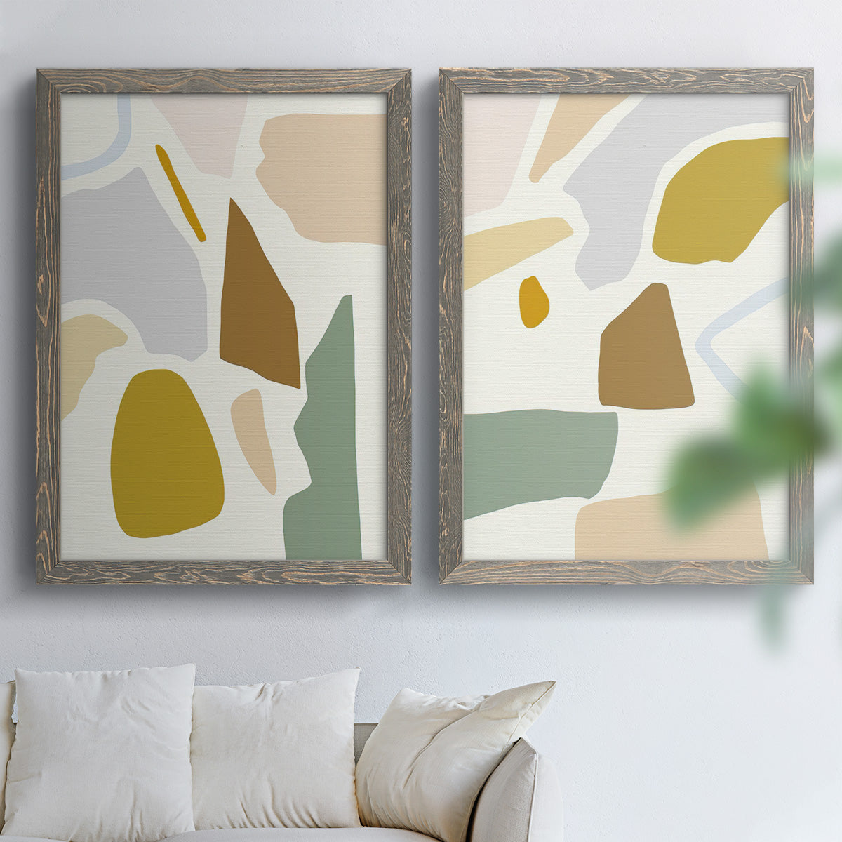 Pastel Splotches I - Premium Framed Canvas 2 Piece Set - Ready to Hang