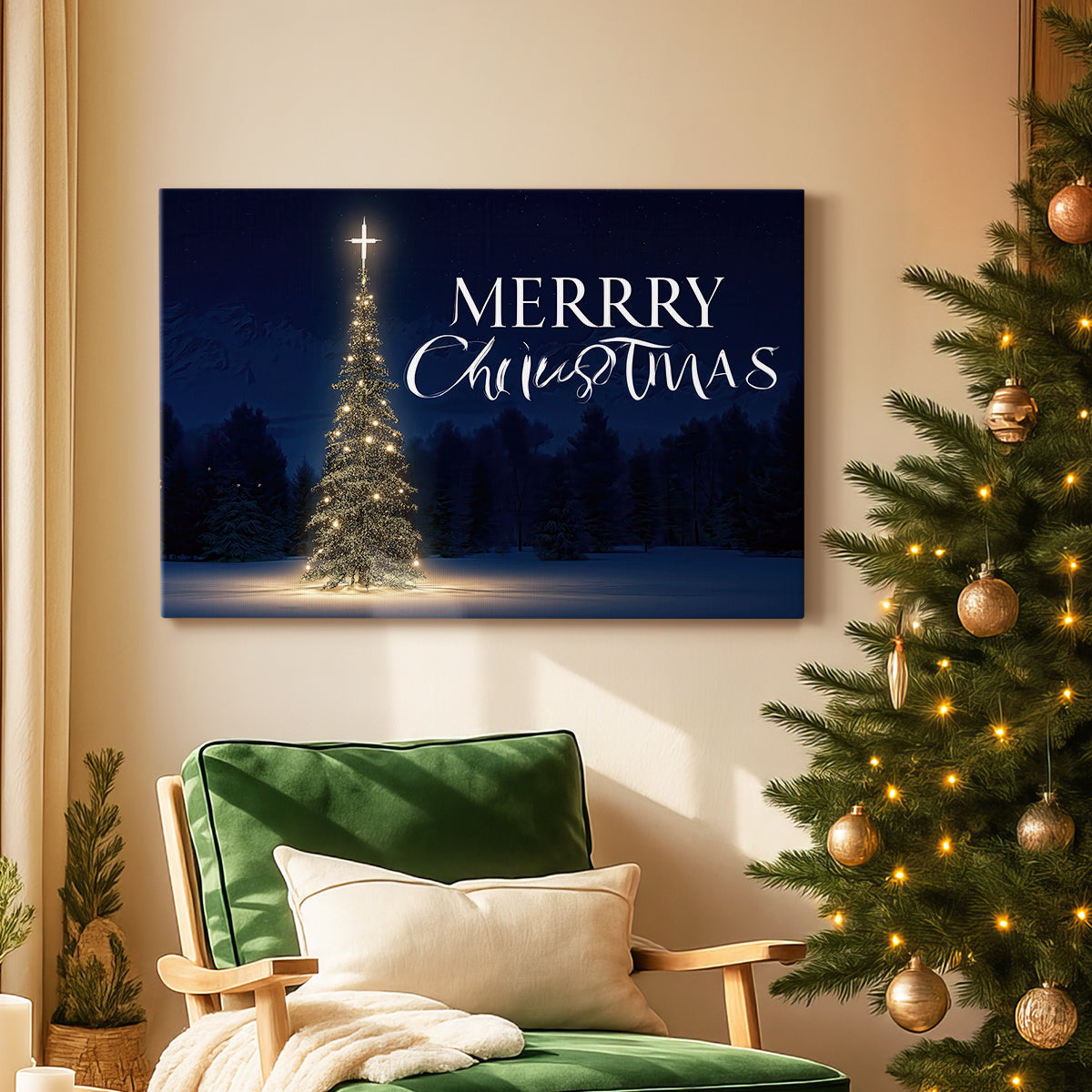 Quiet Blue Fir Serenade - Canvas Art Print